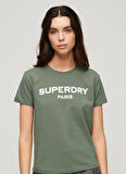 Superdry Yuvarlak Yaka Baskılı Beyaz Kadın T-Shirt W1011374A