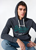 Superdry Kapüşon Yaka Siyah Erkek Sweatshırt M2013687A12A_DUO VINTAGE LOGO HOODI