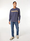 Superdry Bisiklet Yaka Lacivert Erkek Sweatshırt M2013714AJUA_CLASSIC CORE LOGO SWEA
