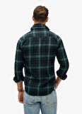Superdry Normal Siyah - Mavi Erkek Gömlek M4010727AB8K_L/S COTTON LUMBERJACK