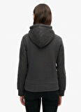 Superdry Kapüşon Yaka Baskılı Koyu Antrasit Kadın Sweatshırt W2012145A