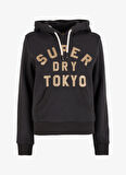 Superdry Kapüşon Yaka Baskılı Koyu Antrasit Kadın Sweatshırt W2012145A