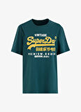 Superdry Bisiklet Yaka Yeşil Erkek T-Shirt M1012001A8UM_DUO VINTAGE LOGO T SHI