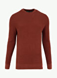 Superdry Düz Yaka Normal Düz Turuncu Erkek Kazak M6110657AB2N_TEXTURED CREW KNIT JUM