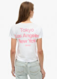 Superdry Bisiklet Yaka Beyaz Kadın T-Shirt W1011635A