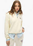 Superdry Fermuarlı Yaka Ekru Kadın Sweatshırt W2012234A
