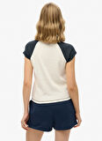 Superdry Bisiklet Yaka Koyu Beyaz Kadın T-Shirt W1011603A