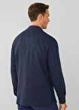 Lacivert Erkek Slim Fit Gömlek Ceket HM309834