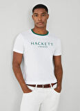Hackett Bisiklet Yaka Beyaz Erkek T-Shirt HM500797