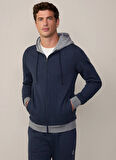 Hackett Kapüşon Yaka Koyu Lacivert Erkek Sweatshırt HM581287