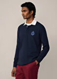 Hackett Polo Yaka Koyu Lacivert Erkek Sweatshırt HM570837