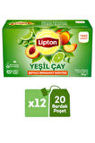 Lipton Şeftali ve Bergamot Aromalı Yeşil Çay 20li x 12 Adet