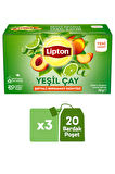  Lipton Şeftali ve Bergamot Aromalı Yeşil Çay 20li x 3
