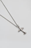 Minimal Uçak Düz Ezme Zincir Kolye - Antik Gümüş Kaplama - Kadın Erkek - 60 cm