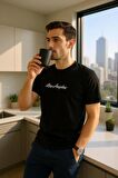 Erkek  Slim Fit Los Angeles Baskılı Pamuklu T-Shirt