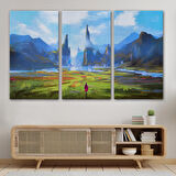 Doğada Yürüyen Kadın Manzarası Kanvas Tablo-5081