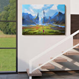 Doğada Yürüyen Kadın Manzarası Kanvas Tablo-5081