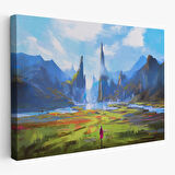 Doğada Yürüyen Kadın Manzarası Kanvas Tablo-5081