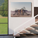 Ejderhanın Kaşındaki Savaşçı Kanvas Tablo-5084