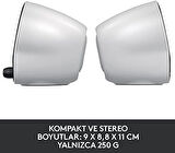 Logitech Z120 Kompakt Stereo USB Destekli Hoparlör, 2.0, 3.5 mm Giriş, Sağ Hoparlörde Güç ve Ses Düzeyi Kontrolleri, 1.2 W, Beyaz OUTLET