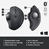 Logitech Mx Ergo Trackball 910-005179 Şarjlı Ergonomik Kablosuz Optik Mouse Teşhir
