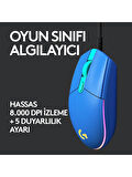 Logitech 910-005824 G102 LightSync Mavi 8000DPI 6 Tuş Optik RGB Mavi Kablolu Gaming (Oyuncu) Mouse OUTLET