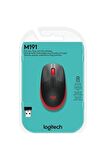 Logitech M191 Kablosuz Kırmızı Mouse 910-005910