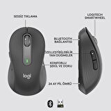 LOGİTECH M650 L SİGNATURE KABLOSUZ TAM BOYUTLU MOUSE SİYAH 910-006236