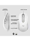 Logitech Signature M650 Büyük Boy Sol El Için Sessiz Kablosuz Mouse - Beyaz OUTLET
