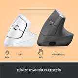 Logitech Lift Sessiz Kablosuz Ergonomik Dikey Mouse - Beyaz