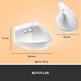 Logitech Lift Sessiz Kablosuz Ergonomik Dikey Mouse - Beyaz