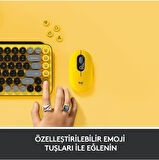 Logitech POP Keys Sarı Siyah Kablosuz Mekanik Klavye - outlet