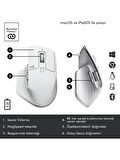 Logitech MX Master 3S Performans 8.000 DPI Optik Sensörlü Sessiz Kablosuz Mouse - Beyaz OUTLET