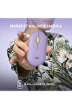 Logitech M350 Pebble Sessiz Kablosuz Kompakt Mouse - Lila OUTLET