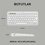 Logitech Pebble Keys 2 K380s Multi-Device Bluetooth Klavye - Beyaz 920-011860