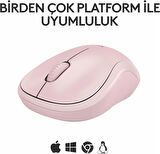 Logitech M240 Sessiz Kompakt Kablosuz Bluetooth Mouse - Pembe 910-007121