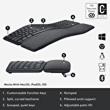 Logitech Ergo K860 Bilek Destekli Kablosuz İngilizce Klavye