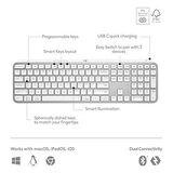 Logitech MX Keys S Aydınlatmalı Kablosuz İngilizce Q Klavye Beyaz