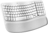 Logitech Wave Keys Kablosuz Bluetooth İngilizce Q Klavye Beyaz