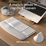Logitech Wave Keys Kablosuz Bluetooth İngilizce Q Klavye Beyaz
