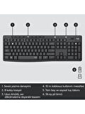 Logitech MK295 Kablosuz İngilizce Klavye Mouse Set Siyah
