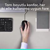 Logitech MK120 Kablolu Q İngilizce Siyah Klavye Mouse Set