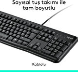 Logitech MK120 Kablolu Q İngilizce Siyah Klavye Mouse Set