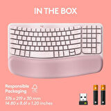 Logitech Wave Keys Kablosuz Bluetooth İngilizce Q Pembe Klavye