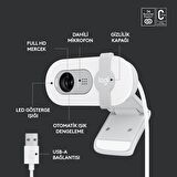 Logitech Brio 100 Full HD 1080P Mikrofonlu Webcam - Beyaz 960-001617