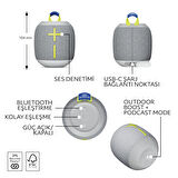 Ultimate Ears WONDERBOOM 4 Taşınabilir Su Geçirmez Bluetooth Hoparlör, Büyük Bas ve 360 Derece Ses - Gri