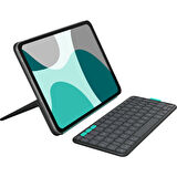 Logitech Flip Folio iPad Pro 13 inç (M4), iPad Air 13 inç (M2 ve M3) ile Uyumlu Türkçe Klavyeli Tablet Kılıfı, Siyah