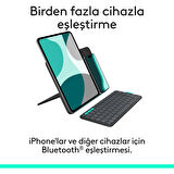 Logitech Flip Folio iPad Pro 13 inç (M4), iPad Air 13 inç (M2 ve M3) ile Uyumlu Türkçe Klavyeli Tablet Kılıfı, Siyah