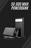 4 USB Girişli 50.000 mAh Powerbank LED Ekranlı Fenerli Kompakt ve Hafif