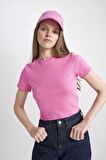 DeFacto Coool Fitted Ribana Basic Düz Kısa Kollu Tişört T9631AZ24SMPN613